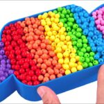 Satisfying Video l How to make Rainbow Colors Bathtub into Mixing All Glossy Candy Cutting ASMR #87