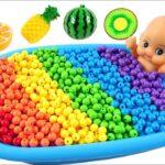 Satisfying Video l How to make Rainbow Glossy Bathtub w Lollipop Candy Pool & Slime Cutting ASMR #4