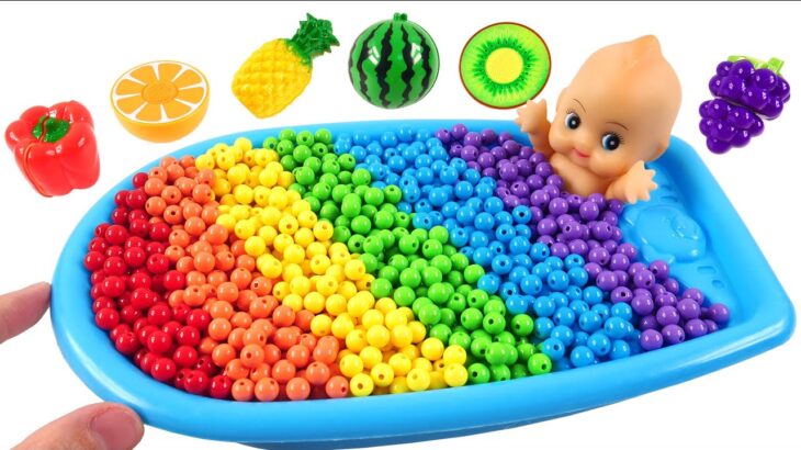 Satisfying Video l How to make Rainbow Glossy Bathtub w Lollipop Candy Pool & Slime Cutting ASMR #4