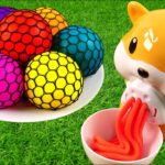 Satisfying Video l How To Make Rainbow Noddles for Slime and Glossy Fruits Cutting ASMR #7