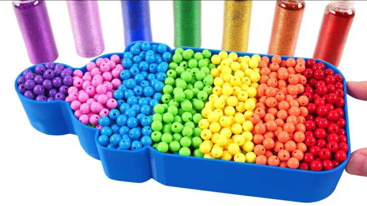 Satisfying Video l How to make Glitter Milk Bottle Bathtub for Rainbow Balls Cutting ASMR #13