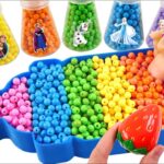 Satisfying Video l How to make Rainbow Milk Bottles from Beads and Squishy Pop Cutting ASMR #026