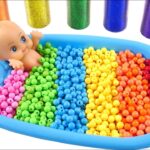 Satisfying Video l How to Make Glitter Bathtub From Rainbow Mixing Balls & Squishy Cutting ASMR #102