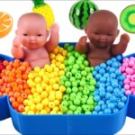 Satisfying Video l How to Make Candy Bathtubs From Rainbow Colors Slime Balls Cutting ASMR #108