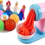 Satisfying Video l How to make Rainbow Noddle into 6 Princesse, Ball, Egg & Playdoh Cutting ASMR #21