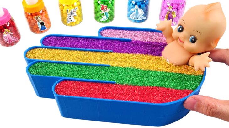 Satisfying Video l How to Make Rainbow Finger Bathtubs from Mixing All Slime Care Cutting ASMR #24