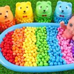 Satisfying Video l How to Make Rainbow Bathtub with Mixing Candy from Glitter Cutting ASMR #18