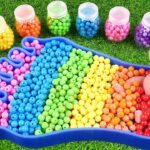 Satisfying Video l How to make Rainbow Beads Bathtub WITH FOOT into Squishyi Balls Cutting ASMR #73