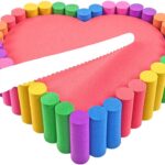 Satisfying Video l How to making Rainbow Fence Heart with Kinetic Sand & Cheese Cakes Cutting ASMR