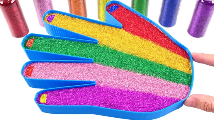Satisfying Video l How to make Rainbow Fingernail Polish INTO Mixs Slime & Glitter Cutting ASMR #101