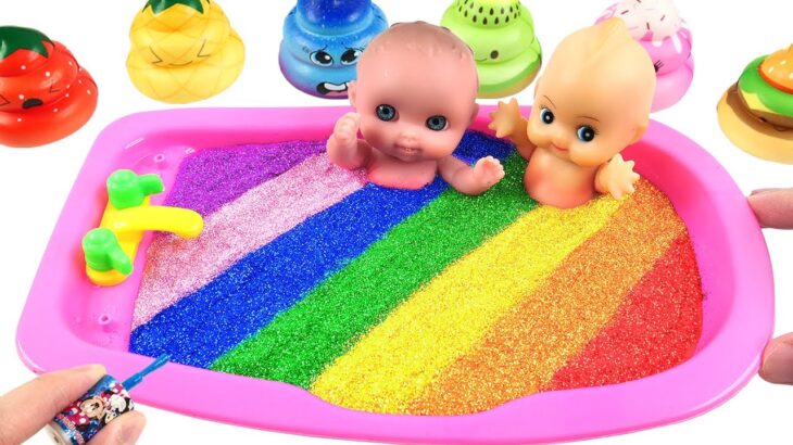 #066 Satisfying Video l How To Make Rainbow Squishy’s Pool from Mixed Slime & Miniature Cutting ASMR