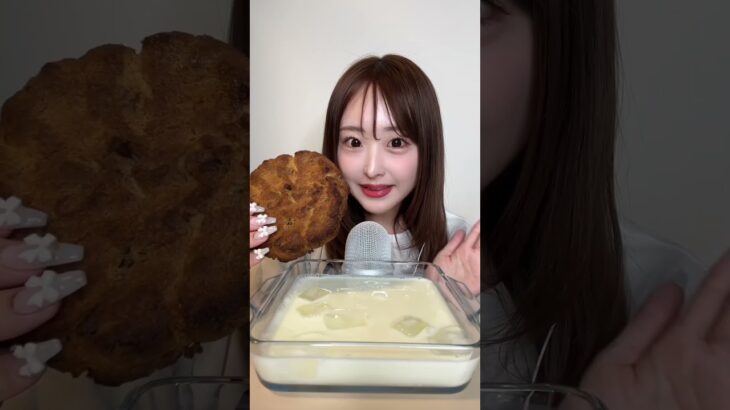 チョコレートチャンククッキー🍪🥛ASMR #ASMR#mukbang chocolate chunk cookies & milk ♡