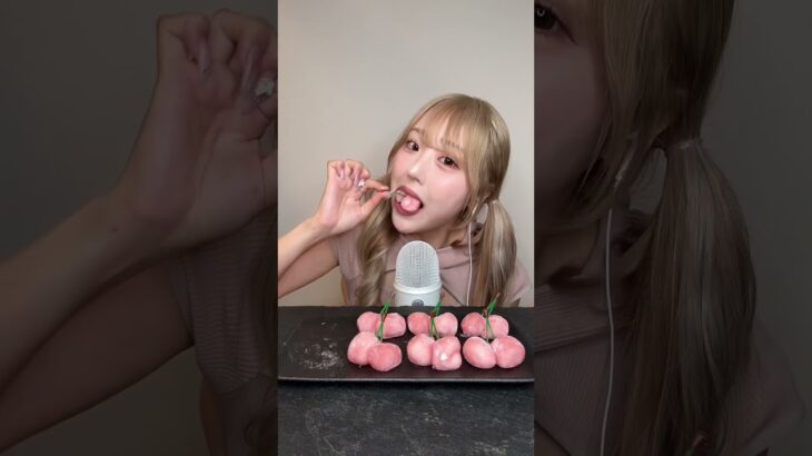 さくらんぼ餅🍒miniASMR☁️#ASMR#mukbang#mochi#もち