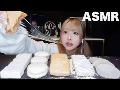 【ASMR】白い和菓子と飴もなかの咀嚼音🤍テロップでお話ししてみたよ【eating sounds】