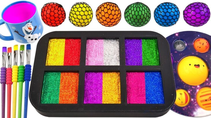 Satisfying Video l How to make Rainbow Lollipop Squishy with Slime Ball into Gels Cutting ASMR  #01