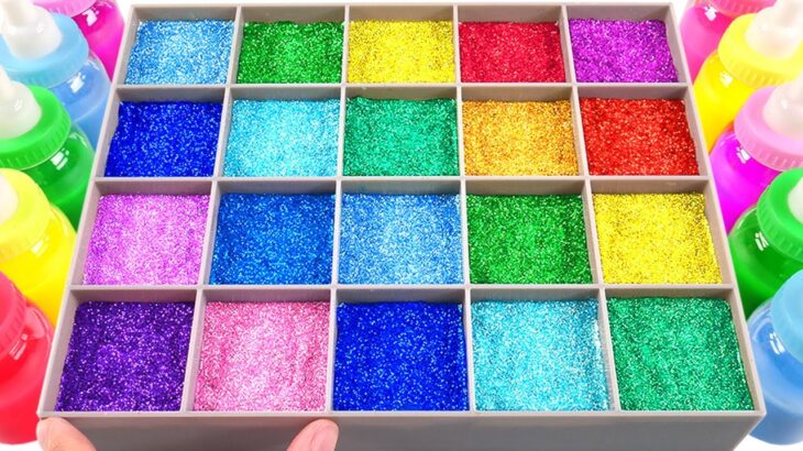 Satisfying Video l How to make Rainbow Slime:Vitamin INTO Square Puzzle-Pool FROM Milk Bottles ASMR