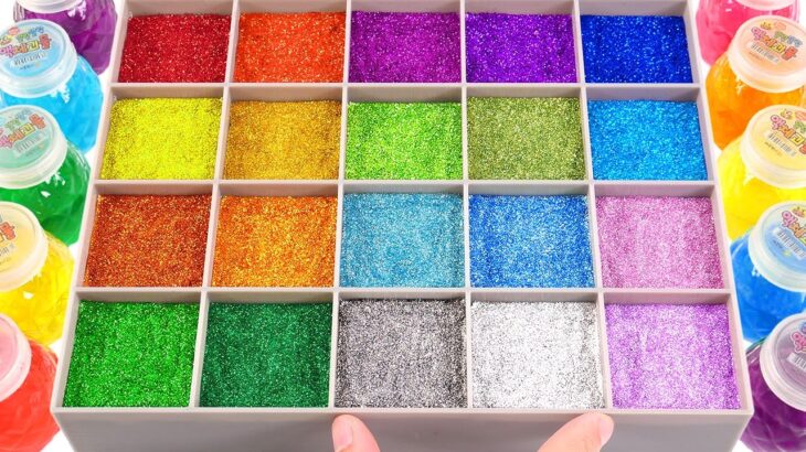 Satisfying Video l How to Make Rainbow Cruse  with Mixing Slime Level from Glitter Cutting ASMR #99