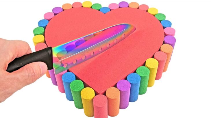 Satisfying Video l How to make Rainbow Mystical Cake FROM Kinetic Sand & Cream-Ball Cutting ASMR #01