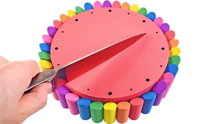 Satisfying Video l How to make Rainbow Whirlwind Cake into Kinetic Sand & Diagonal Cutting ASMR #99