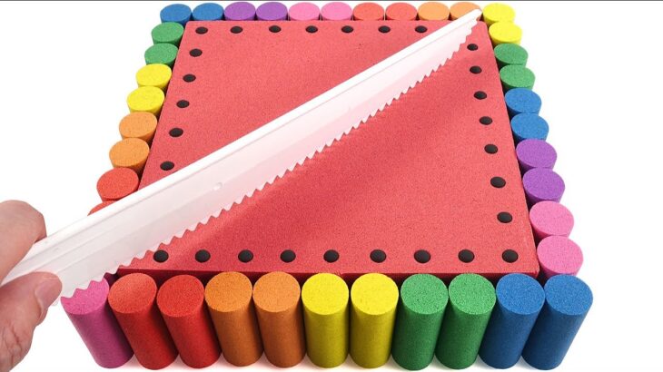 Satisfying Kinetic Mixed ASMR l Make Polish Сolor Lumberjack Cake in Painting Sand & Regularly ASMR