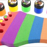 Satisfying Video l How to make Mixed NailTalon from BathTub & Rainbow Kinetic Sand Tool Cutting ASMR