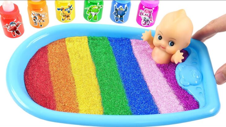 Satisfying Video l Making Mixed Nail Tubs  from Miniature and Rainbow Slime Bottle-Cap Cutting #ASMR