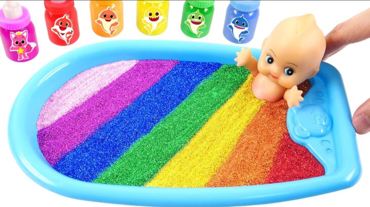 Satisfying Video l How to Make Rainbow Slime Bedding into Playing Balloon with Glimmer  Cutting ASMR