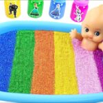 Satisfying Video l How to make Rainbow WaterPark into Messing around with Sparkly Slime Cutting ASMR