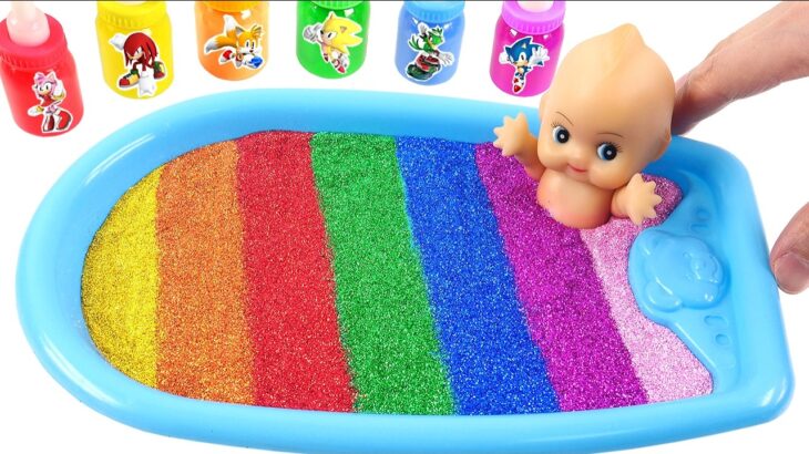 Satisfying Video l Mixing All My Rainbow Bath-Pool with Craft Slime & Shimmer Orbs  Cutting ASMR #99