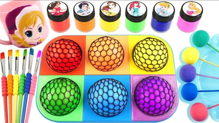 Oddly Satisfying Video l Making Magic Happen Candy Swirl into Liquid Paint & Soft Balls Cutting ASMR