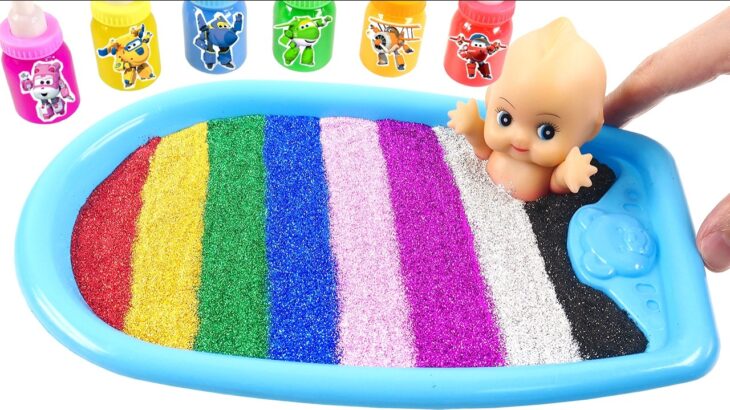 Satisfying Video l How to make Mixing Manicure Bath from Nebula Glow & Rainbow Slime Cutting ASMR