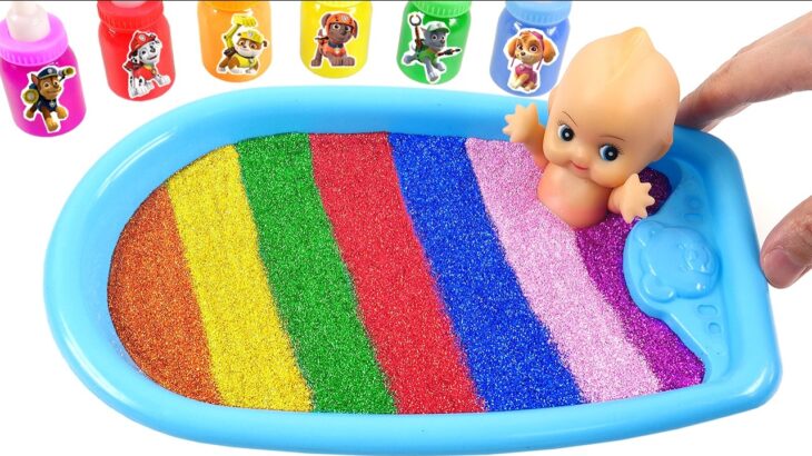 Satisfying Video l Make Rainbow Tub Pieces with Visual and Experience Gloss Slime Soothing Cuts ASMR