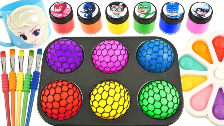 Satisfying Video l Mixing All My Slime Cloud into Making Glossy Soft Spheres and Balls  Cutting ASMR