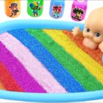 Satisfying Video l How to make Mixing Toenailtub with Candy & Rainbow Slime Basket  Cutting ASMR #09