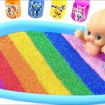 Satisfying Video l How to make Mixing Nail-Tub from Lollipop & Rainbow Slime Bottle Cutting ASMR #01