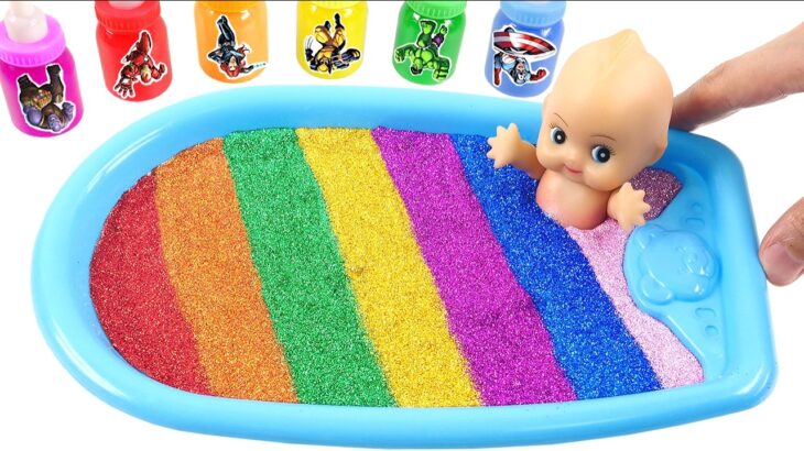 Satisfying Video l How to Make Rainbow Slime Balloons into Mixed Slime for Glitter Pool Cutting ASMR