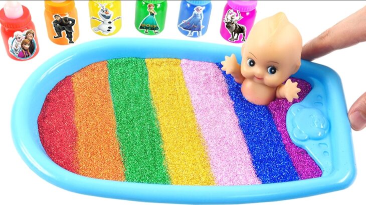 Satisfying Videos l How to Make Rainbow Mesh Bedding from Mix Sticky Slimes with Candy Cutting ASMR