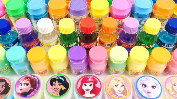 Satisfying Video l Mixed All My Cream Smoothie into Make Slime Princesses & 60 Bottles Cutting ASMR