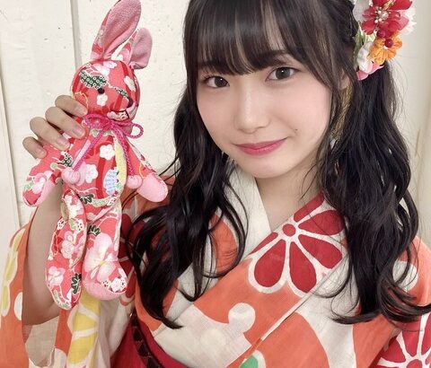 【SKE48】浴衣でうさぎさんとツーショットを撮る倉島杏実が可愛すぎ！！！！！