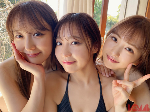 【SKE48】鎌田菜月、熊崎晴香、日高優月のグッと大人の雰囲気の黒ビキニもサイコーです!!