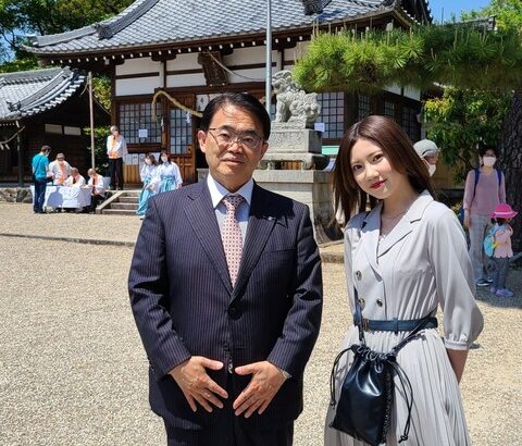 大村秀章愛知県知事「知立市PR部長の元SKE48の北川綾巴さんと偶然お会いしました。」