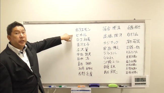 立花孝志党首「ガーシー東谷義和に続き、NHK党から次期衆院選に出てほしい芸能人を発表！島田紳助、浜崎あゆみ、イチロー、唐沢弁護士！」