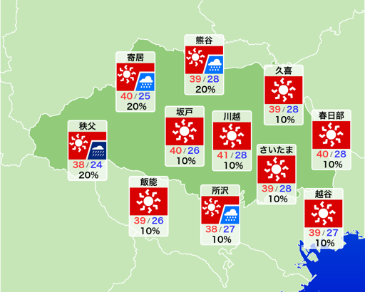 【悲報】東京40℃・・・【気温】