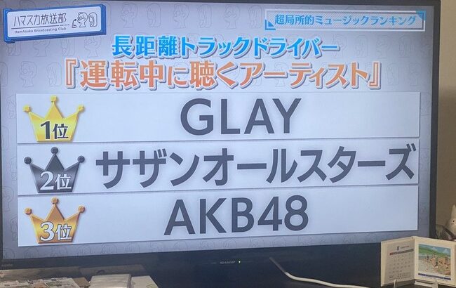 AKB48が3位　長距離トラックドライバーが運転中によく聴くアーティストランキングで【ハマスカ放送部】