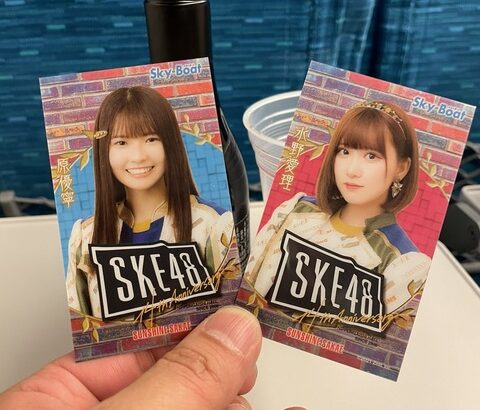 立川志の春さん「#スカイボート #SKE48 昨日の夜良かったから今日の昼飯も乗船。二回乗って二枚もらった！」