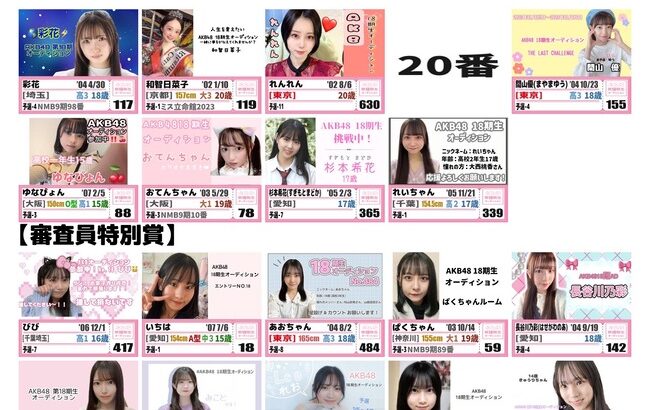 【AKB48】18期生オーディション、最終審査の合格発表があった模様？