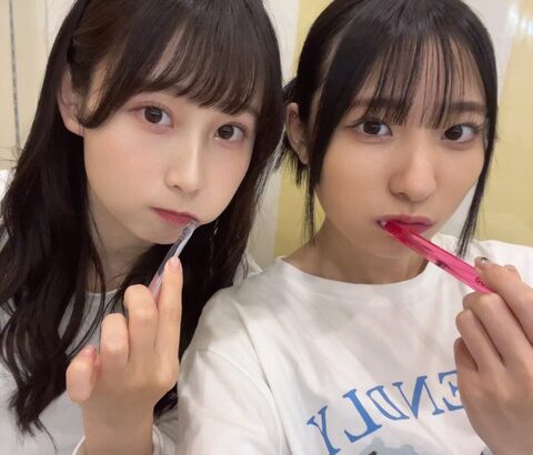 【SKE48】石黒友月と井上瑠夏の“歯磨き”写真がこちら！！！