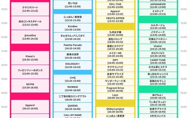 AKB48研究生が出演するSPARK 2023 in YAMANAKAKOのタイムテーブル公開