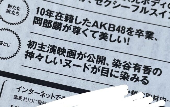 岡部麟さん、週刊プレイボーイでグラビア【元AKB48べりん・りんりん】