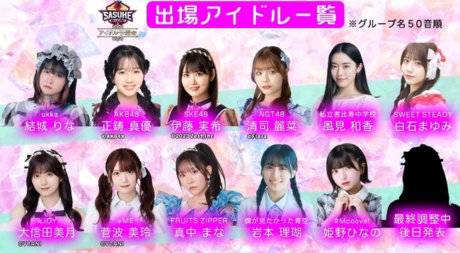 SASUKE アイドル予選会　AKB代表は正鋳真優！！【AKB48、SKE48、NGT48、僕青、≠ME、≒JOY】